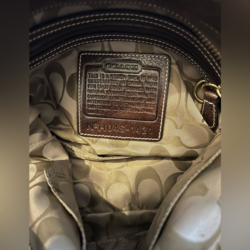 Vintage Coach brown suede shoulder bag - Picture 6 of 11